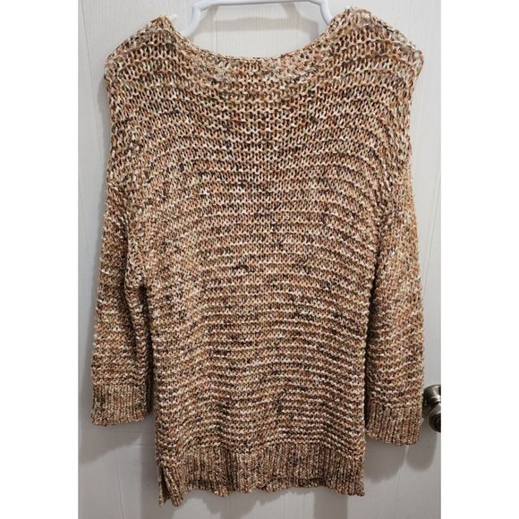 Chico's Women's Long Sleeve Long Sweater Top Open Chunky Knit Beige Size 1 (M) - Picture 7 of 8